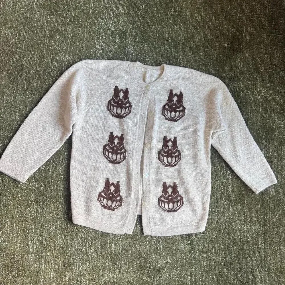 Unbranded Women's Cream and Grey Cardigan